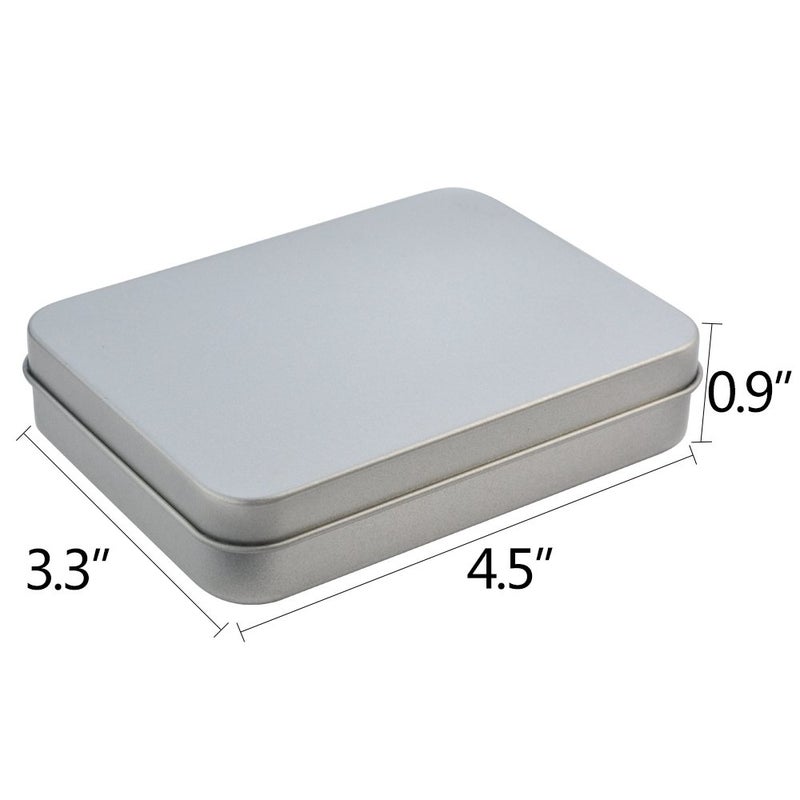 Wobe 12pcs Metal Rectangular Empty Hinged Tins Box Containers 4.5x3.3x0.9 in, Mini Portable Box Small Storage Kit Home Organizer Holders For First Aid Kit, Survival Kits, Storage, Herbs Pills Crafts - Image 4